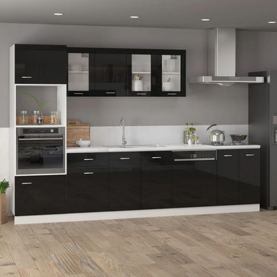 Dealsmate  Bottom Cabinet High Gloss Black 60x46x81.5 cm Engineered Wood