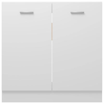 Dealsmate  Sink Bottom Cabinet White 80x46x81.5 cm Engineered Wood