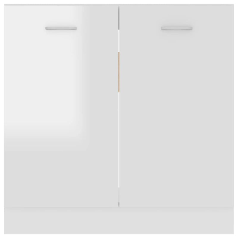 Dealsmate  Sink Bottom Cabinet High Gloss White 80x46x81.5 cm Engineered Wood