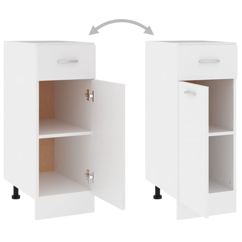 Dealsmate  Drawer Bottom Cabinet White 30x46x81.5 cm Engineered Wood