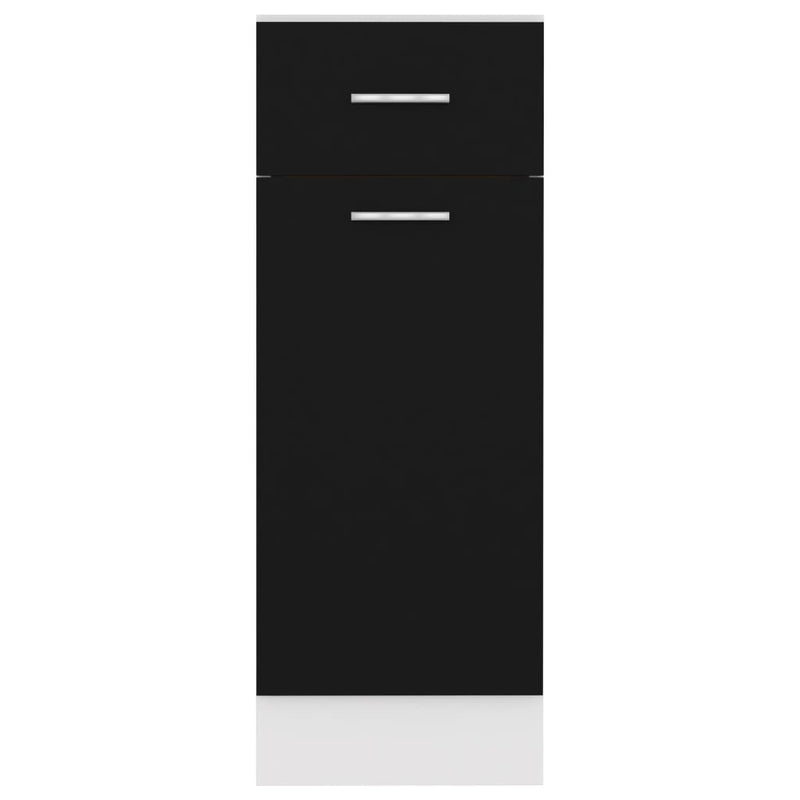 Dealsmate  Drawer Bottom Cabinet Black 30x46x81.5 cm Engineered Wood