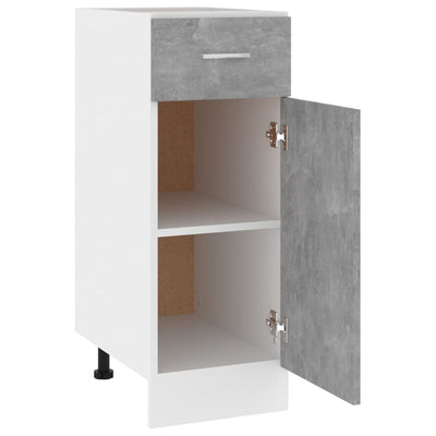 Dealsmate  Drawer Bottom Cabinet Concrete Grey 30x46x81.5 cm Engineered Wood