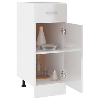 Dealsmate  Drawer Bottom Cabinet High Gloss White 30x46x81.5 cm Engineered Wood