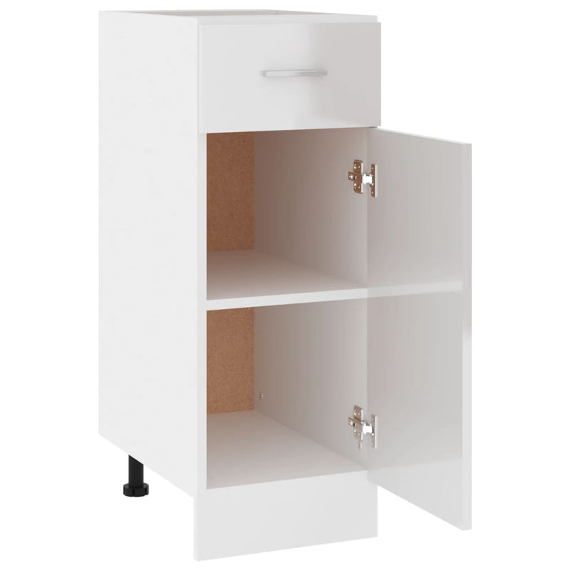 Dealsmate  Drawer Bottom Cabinet High Gloss White 30x46x81.5 cm Engineered Wood