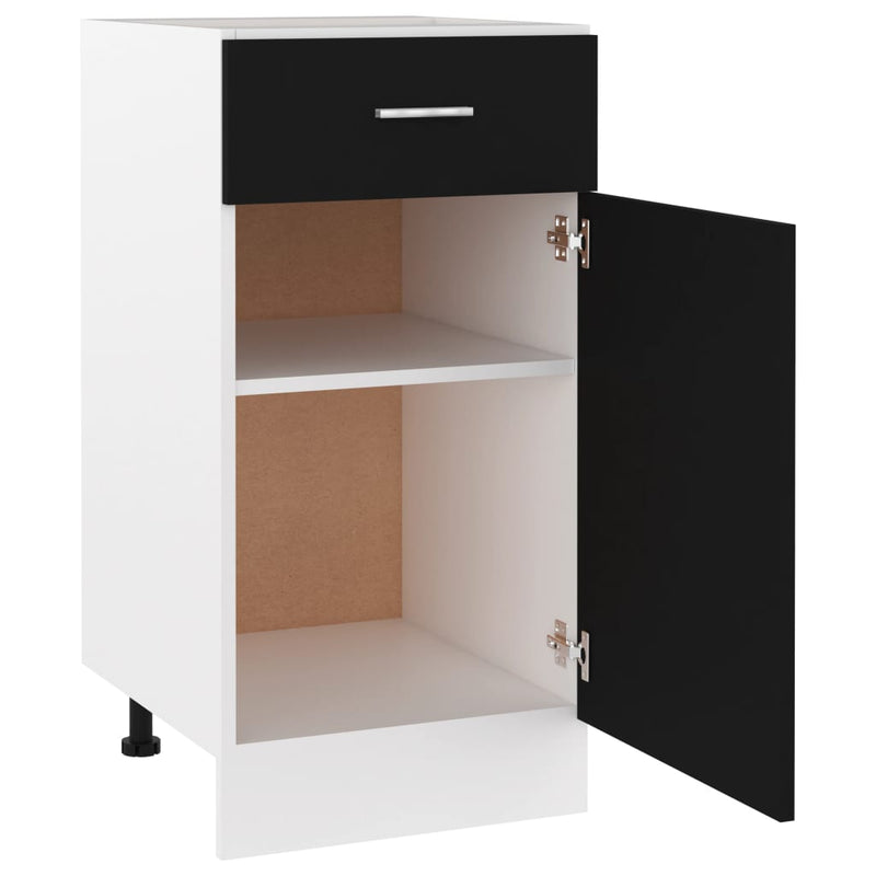 Dealsmate  Drawer Bottom Cabinet Black 40x46x81.5 cm Engineered Wood