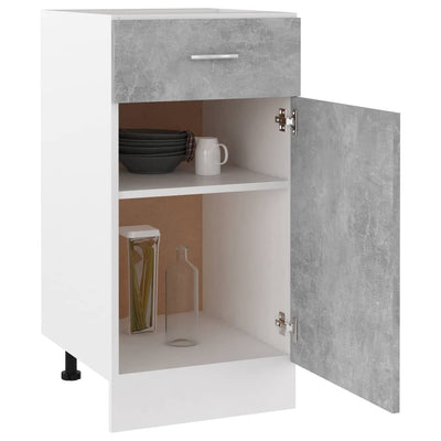 Dealsmate  Drawer Bottom Cabinet Concrete Grey 40x46x81.5 cm Engineered Wood