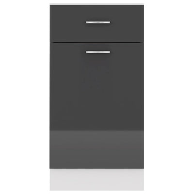 Dealsmate  Drawer Bottom Cabinet High Gloss Grey 40x46x81.5 cm Engineered Wood
