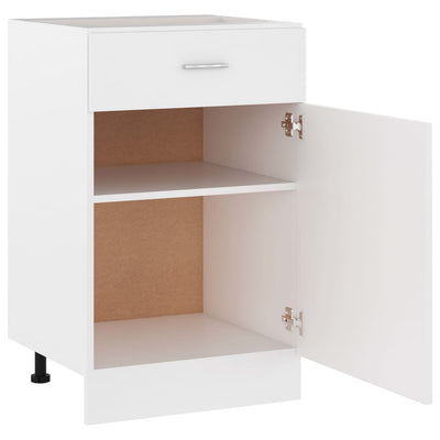 Dealsmate  Drawer Bottom Cabinet White 50x46x81.5 cm Engineered Wood