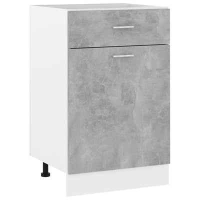Dealsmate  Drawer Bottom Cabinet Concrete Grey 50x46x81.5 cm Engineered Wood