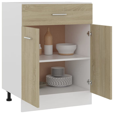Dealsmate  Drawer Bottom Cabinet Sonoma Oak 60x46x81.5 cm Engineered Wood