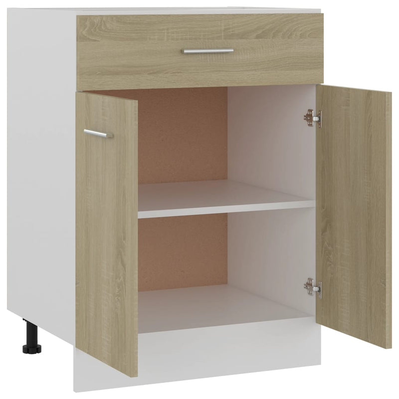 Dealsmate  Drawer Bottom Cabinet Sonoma Oak 60x46x81.5 cm Engineered Wood