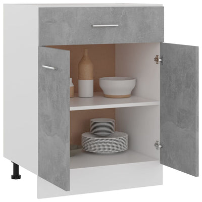 Dealsmate  Drawer Bottom Cabinet Concrete Grey 60x46x81.5 cm Engineered Wood
