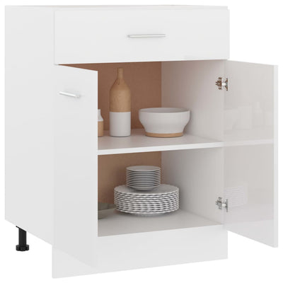Dealsmate  Drawer Bottom Cabinet High Gloss White 60x46x81.5 cm Engineered Wood