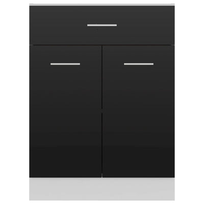 Dealsmate  Drawer Bottom Cabinet High Gloss Black 60x46x81.5 cm Engineered Wood