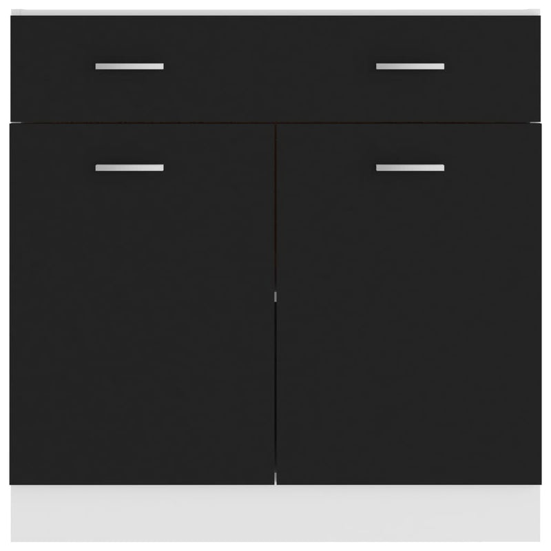 Dealsmate  Drawer Bottom Cabinet Black 80x46x81.5 cm Engineered Wood