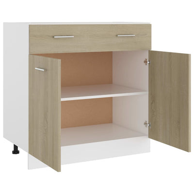 Dealsmate  Drawer Bottom Cabinet Sonoma Oak 80x46x81.5 cm Engineered Wood