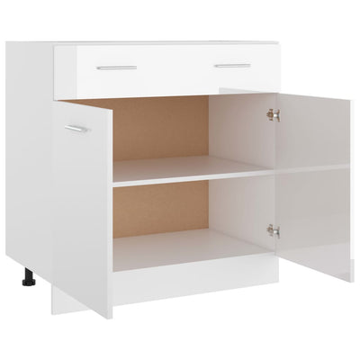 Dealsmate  Drawer Bottom Cabinet High Gloss White 80x46x81.5 cm Engineered Wood