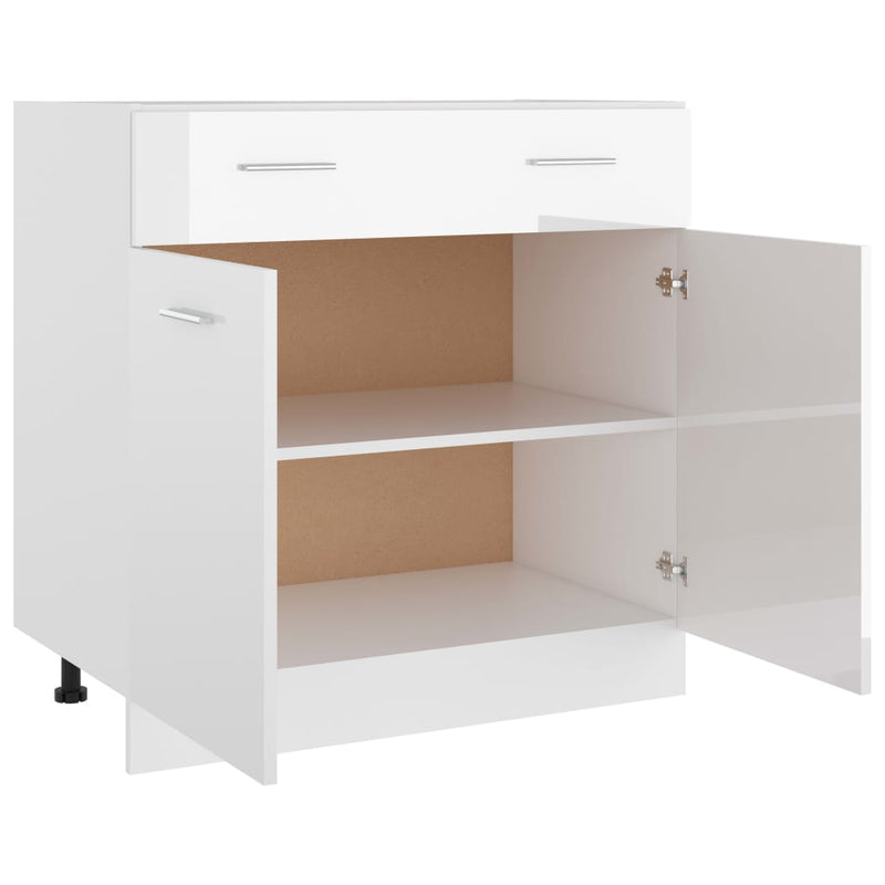 Dealsmate  Drawer Bottom Cabinet High Gloss White 80x46x81.5 cm Engineered Wood