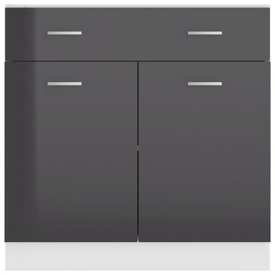 Dealsmate  Drawer Bottom Cabinet High Gloss Grey 80x46x81.5 cm Engineered Wood