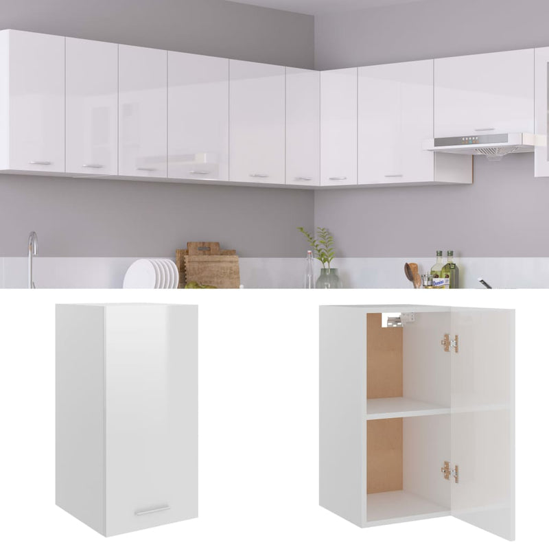 Dealsmate  Hanging Cabinet High Gloss White 29.5x31x60 cm Engineered Wood