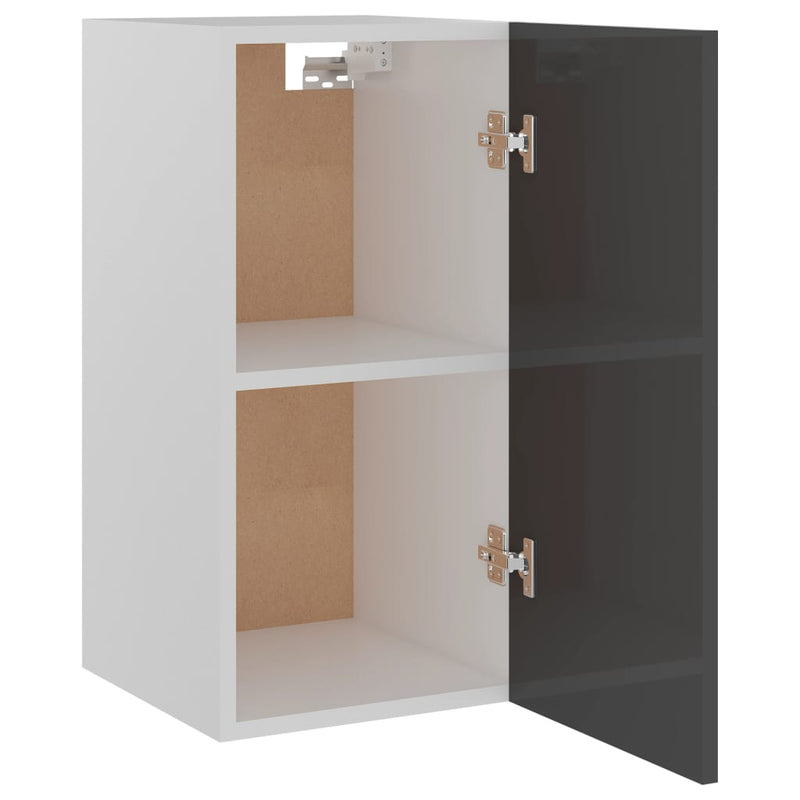 Dealsmate  Hanging Cabinet High Gloss Grey 29.5x31x60 cm Engineered Wood