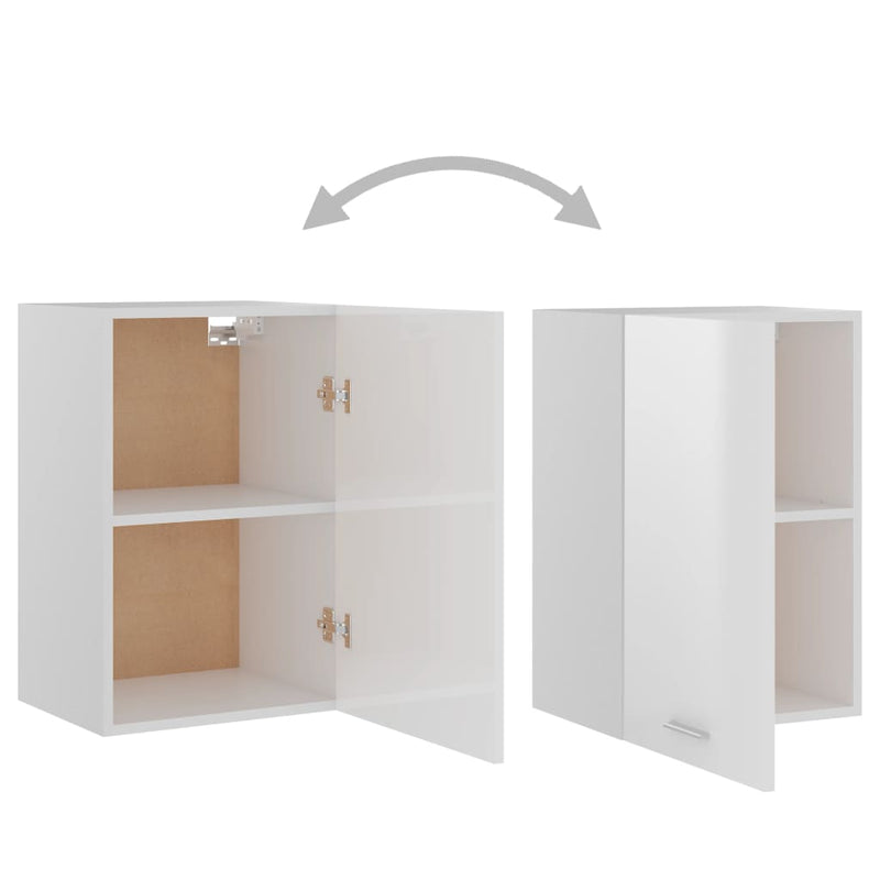 Dealsmate  Hanging Cabinet High Gloss White 39.5x31x60 cm Engineered Wood