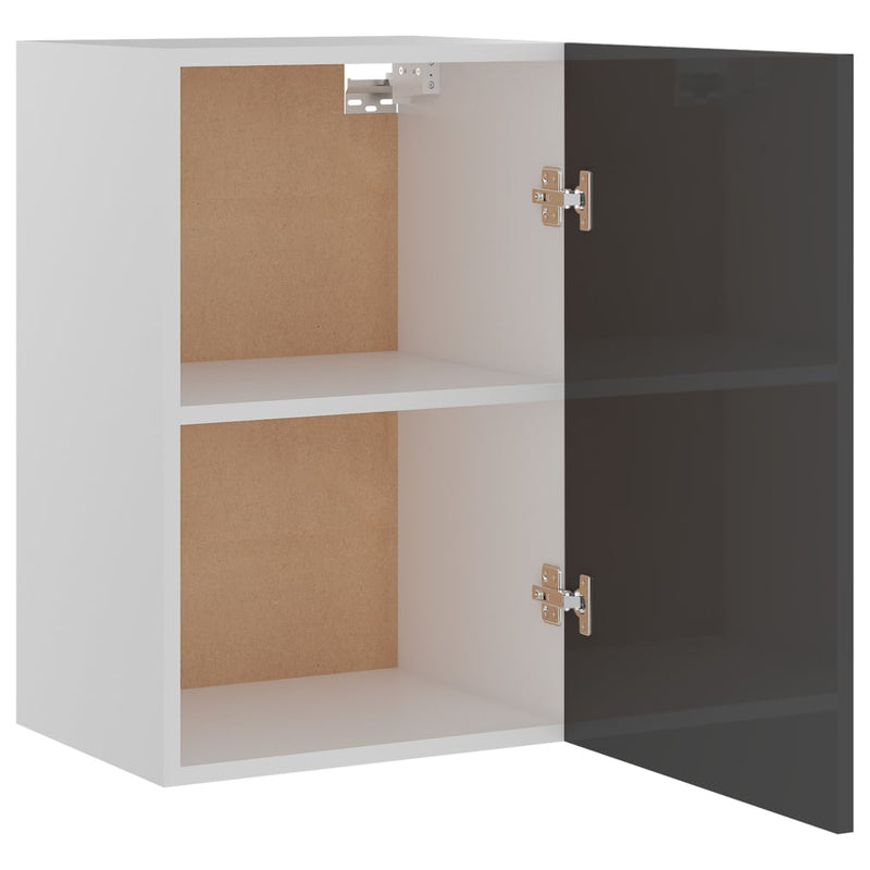 Dealsmate  Hanging Cabinet High Gloss Grey 39.5x31x60 cm Engineered Wood