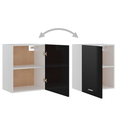 Dealsmate  Hanging Cabinet High Gloss Black 50x31x60 cm Engineered Wood