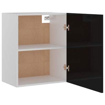 Dealsmate  Hanging Cabinet High Gloss Black 50x31x60 cm Engineered Wood