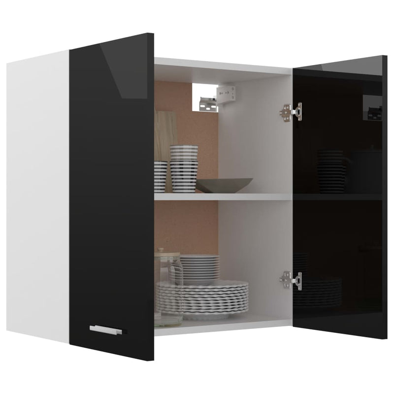 Dealsmate  Hanging Cabinet High Gloss Black 60x31x60 cm Engineered Wood