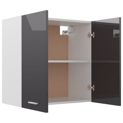 Dealsmate  Hanging Cabinet High Gloss Grey 60x31x60 cm Engineered Wood