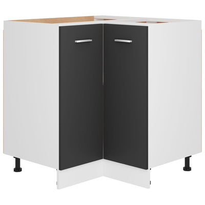 Dealsmate  Corner Bottom Cabinet Grey 75.5x75.5x81.5 cm Engineered Wood