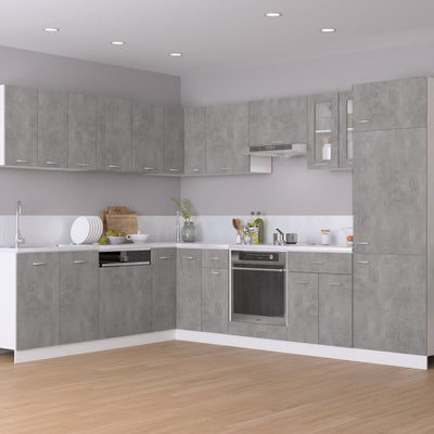 Dealsmate  Corner Bottom Cabinet Concrete Grey 75.5x75.5x81.5 cm Engineered Wood