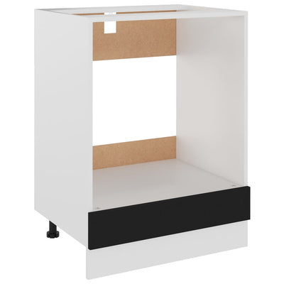 Dealsmate  Oven Cabinet Black 60x46x81.5 cm Engineered Wood