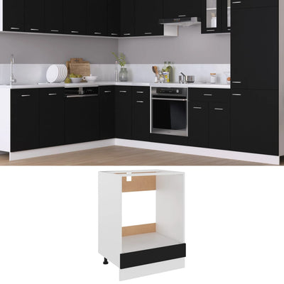 Dealsmate  Oven Cabinet Black 60x46x81.5 cm Engineered Wood