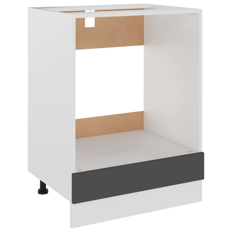Dealsmate  Oven Cabinet Grey 60x46x81.5 cm Engineered Wood