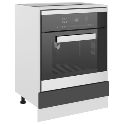 Dealsmate  Oven Cabinet Grey 60x46x81.5 cm Engineered Wood