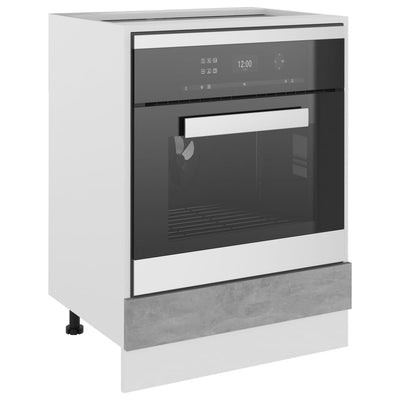 Dealsmate  Oven Cabinet Concrete Grey 60x46x81.5 cm Engineered Wood