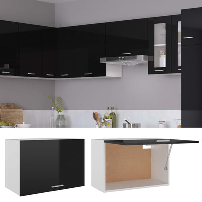 Dealsmate  Hanging Cabinet High Gloss Black 60x31x40 cm Engineered Wood