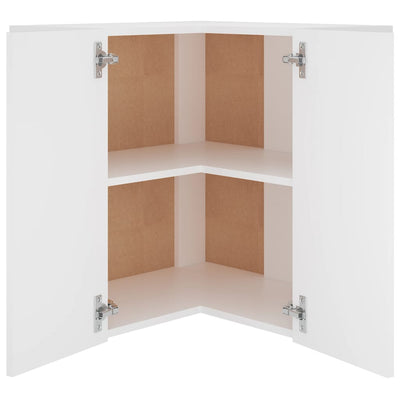 Dealsmate  Hanging Corner Cabinet White 57x57x60 cm Engineered Wood