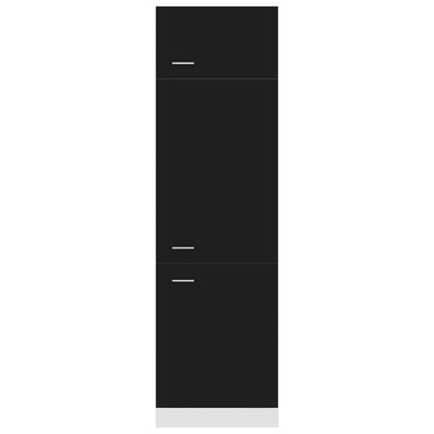 Dealsmate  Refrigerator Cabinet Black 60x57x207 cm Engineered Wood