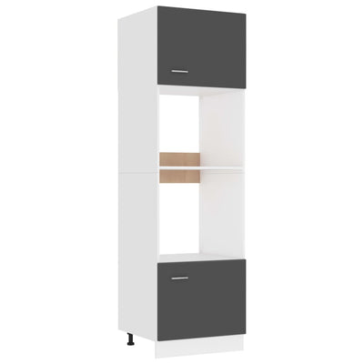 Dealsmate  Microwave Cabinet Grey 60x57x207 cm Engineered Wood