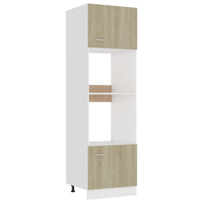 Dealsmate  Microwave Cabinet Sonoma Oak 60x57x207 cm Engineered Wood