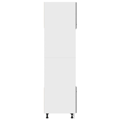 Dealsmate  Microwave Cabinet High Gloss Grey 60x57x207 cm Engineered Wood