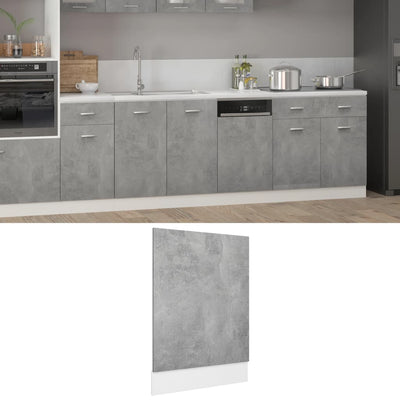 Dealsmate  Dishwasher Panel Concrete Grey 45x3x67 cm Engineered Wood