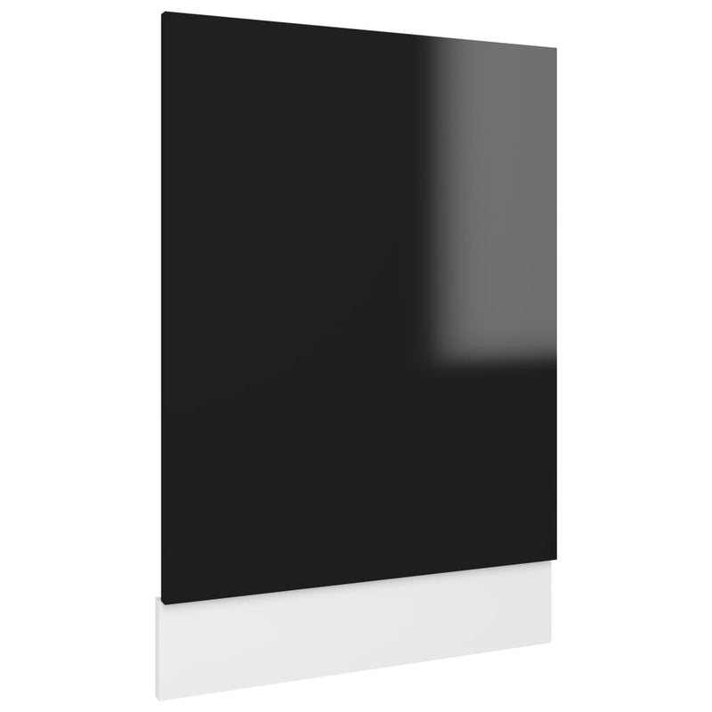Dealsmate  Dishwasher Panel High Gloss Black 45x3x67 cm Engineered Wood