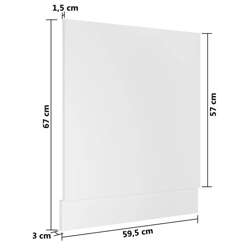 Dealsmate  Dishwasher Panel White 59.5x3x67 cm Engineered Wood