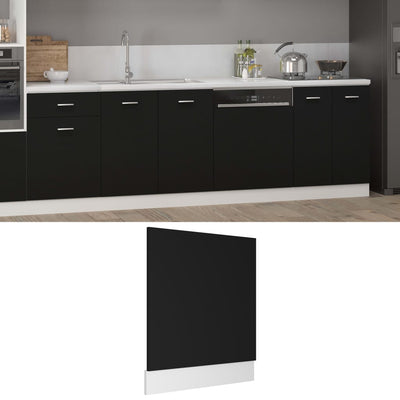 Dealsmate  Dishwasher Panel Black 59.5x3x67 cm Engineered Wood