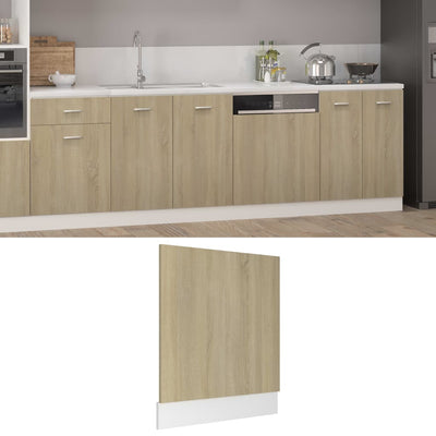 Dealsmate  Dishwasher Panel Sonoma Oak 59.5x3x67 cm Engineered Wood