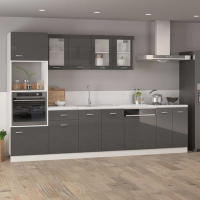 Dealsmate  Dishwasher Panel High Gloss Grey 59.5x3x67 cm Engineered Wood